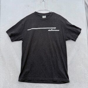 Vintage Nike T Shirt Mens L Gray Skate Y2K Swoosh Logo Casual